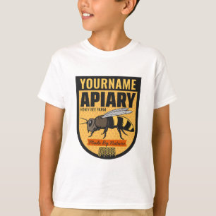 Personalisierter NAME Honey Bee Apiary Beehives Fa T-Shirt