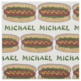 Personalisierter Name Hot Dog Mustard Relish Picni Stoff