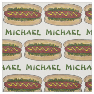 Personalisierter Name Hot Dog Mustard Relish Picni Stoff