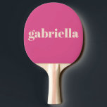 Personalisierter Name: Hot Pink Bold Typografy Tischtennis Schläger<br><div class="desc">Frische moderne Typografie Personalisierter Name Ping Pong Paddle in Hot Pink</div>