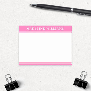 Personalisierter Name Hot Pink Post Hinweise Post-it Klebezettel