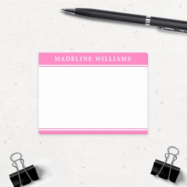 Personalisierter Name Hot Pink Post Hinweise Post-it Klebezettel (Von Creator hochgeladen)