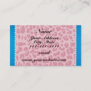 Personalisierter Name hübsch rosa Leopardenblau St Visitenkarte