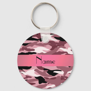 Personalisierter Name hübsche rosa Tarnung Schlüsselanhänger