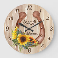 Personalisierter Name Hufeisen mit Sonnenblumenhol