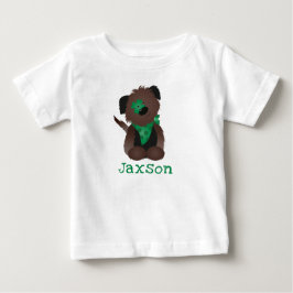 Personalisierter Name Hund Vierblättriges Kleeblat Baby T-shirt