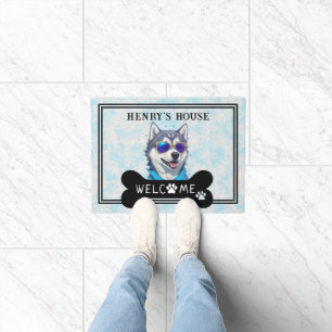 Personalisierter Name Husky Dog Welcome House Eing Fußmatte