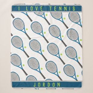 Personalisierter Name I Liebe Tennisschläger Sherpadecke