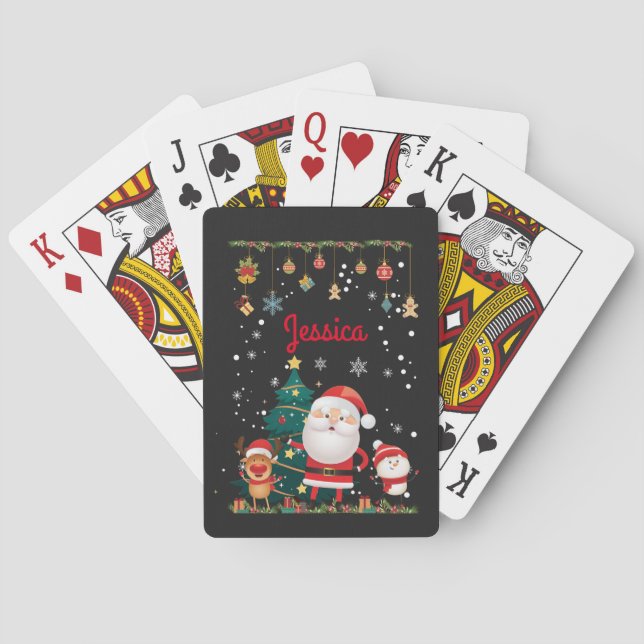 Personalisierter Name Ihres Kindes, Weihnachten Spielkarten (Rückseite)