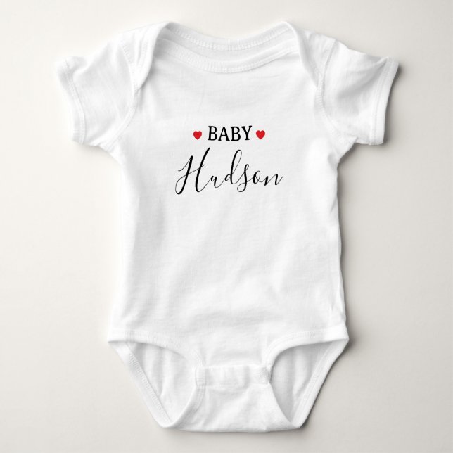 Personalisierter Name, Individuelle Name Baby, Bab Baby Strampler (Vorderseite)