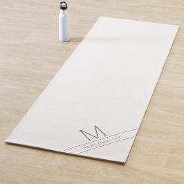 Personalisierter Name Initial Custom White Yoga Ma Yogamatte