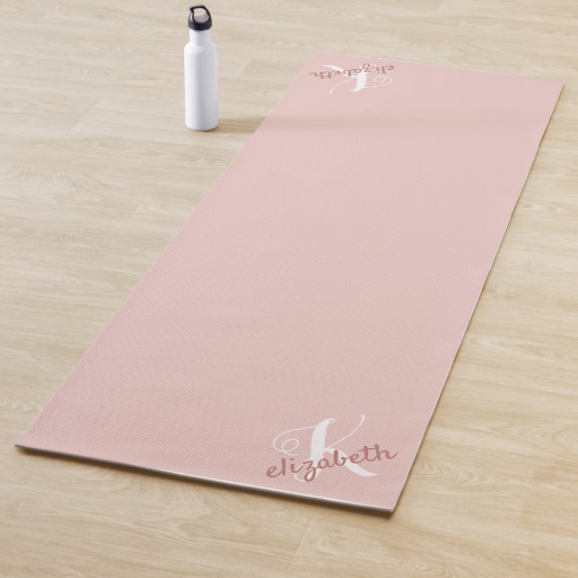 Personalisierter Name Initial Pink Monogramm Yogamatte (Beispiel)