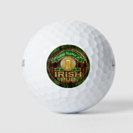 Personalisierter Name Irish Pub Sign St. Patrick's Golfball