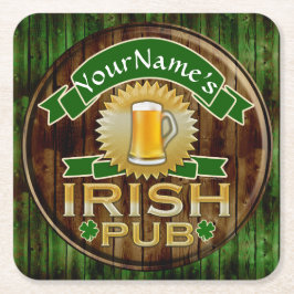 Personalisierter Name Irish Pub Sign St. Patrick's Rechteckiger Pappuntersetzer