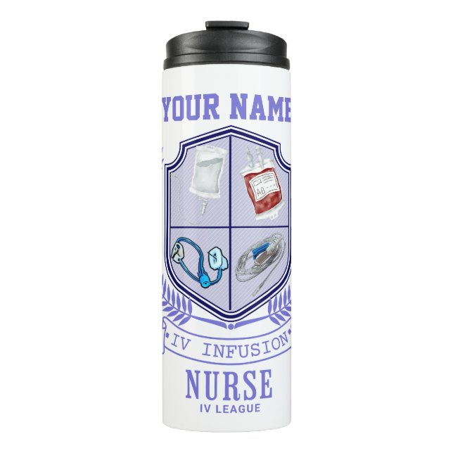 Personalisierter Name IV Liga Infusionstherapie Thermosbecher (Vorderseite)