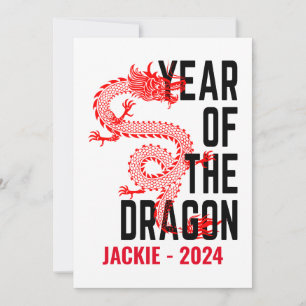 Personalisierter Name Jahr des Drachen Geburtsjahr Einladung