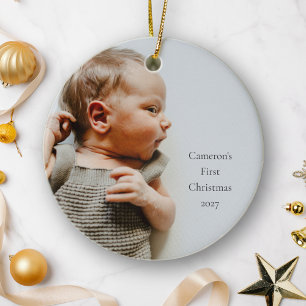 Personalisierter Name Jahr Erstes Weihnachten Baby Keramik Ornament