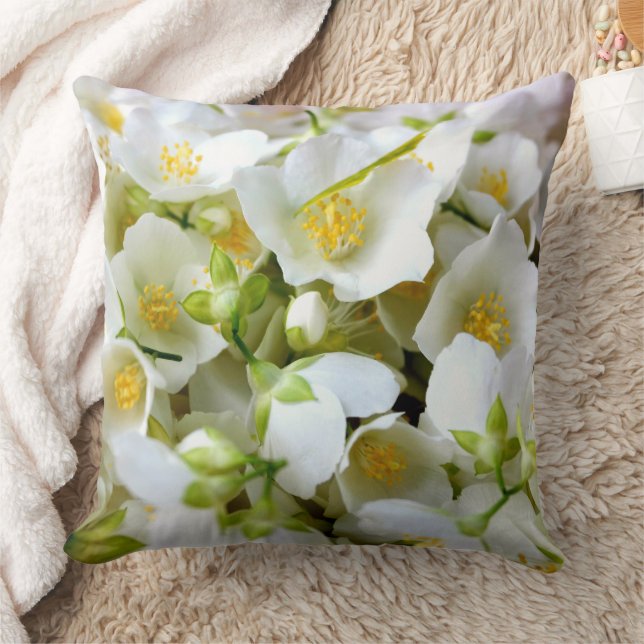 Personalisierter Name Jasmine Blume Kissen Kissen (Decke)