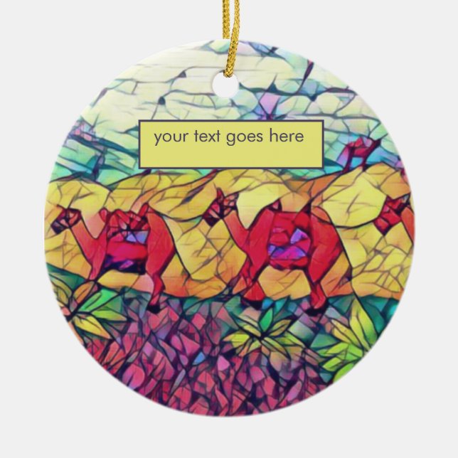 Personalisierter Name | Kamele Geschenke Drei Weis Keramik Ornament (Vorne)