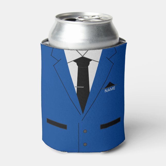 Personalisierter Name kann Blue Anzug und Necktie  Dosenkühler (Kanne Vorderseite)
