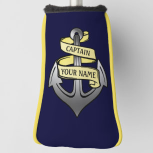 Personalisierter Name Kapitän-Ship Boat Anchor Golf Headcover