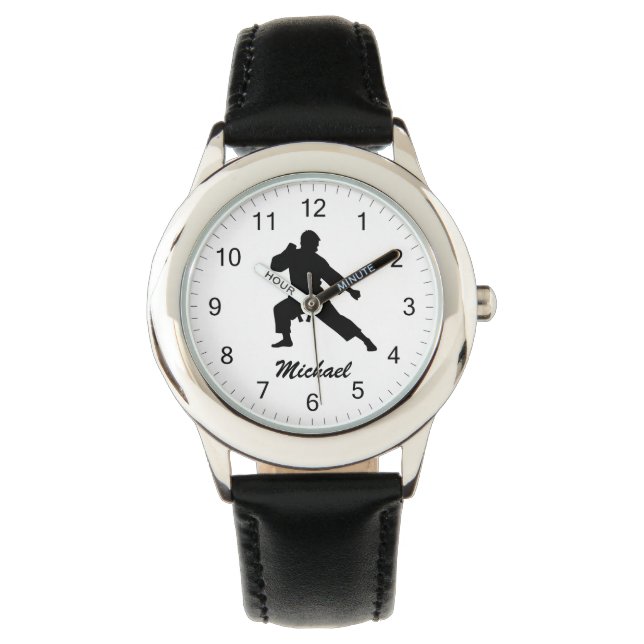 Personalisierter Name Karate / Taekwondo / Judo Armbanduhr (Vorderseite)
