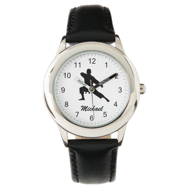 Personalisierter Name Karate / Taekwondo / Judo Armbanduhr (Vorderseite)