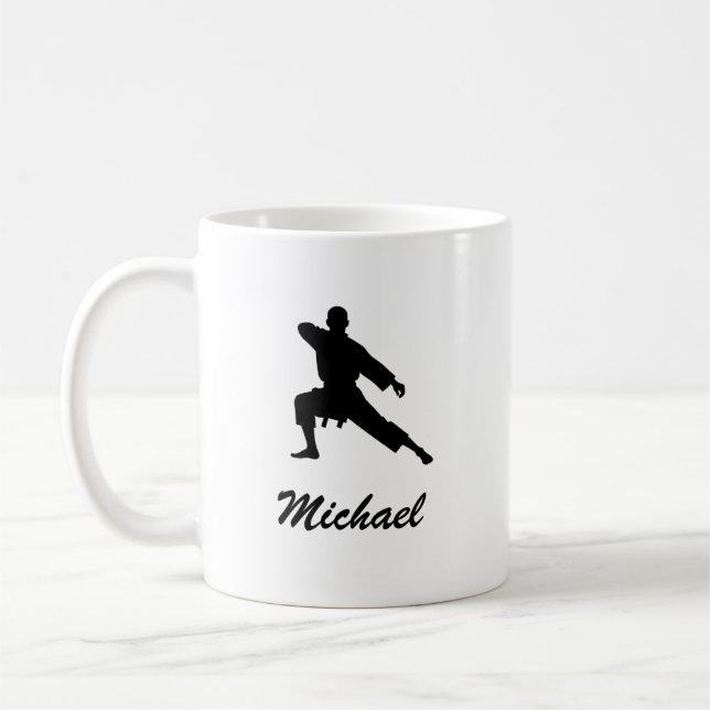 Personalisierter Name Karate / Taekwondo / Judo Kaffeetasse (Links)