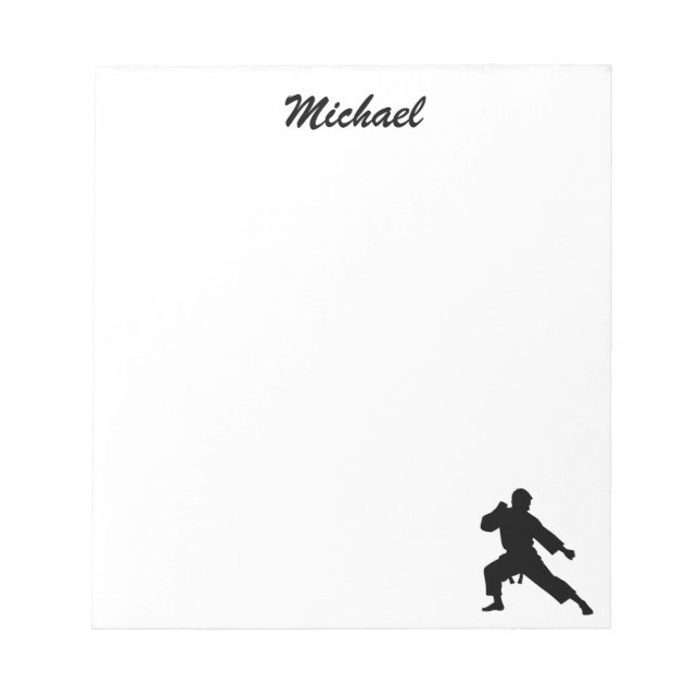 Personalisierter Name Karate / Taekwondo / Judo Notizblock (Vorderseite)