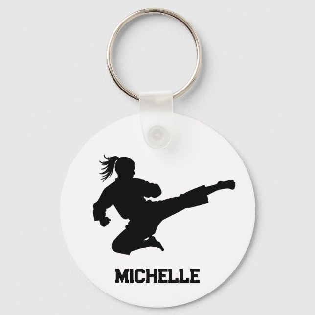 Personalisierter Name Karate / Taekwondo / Judo Schlüsselanhänger (Vorderseite)