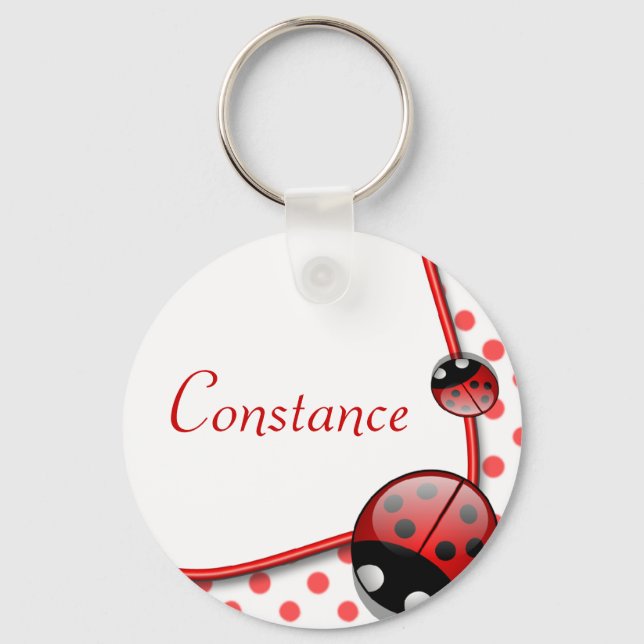 Personalisierter Name Keyring - Lady Bug Schlüsselanhänger (Vorderseite)