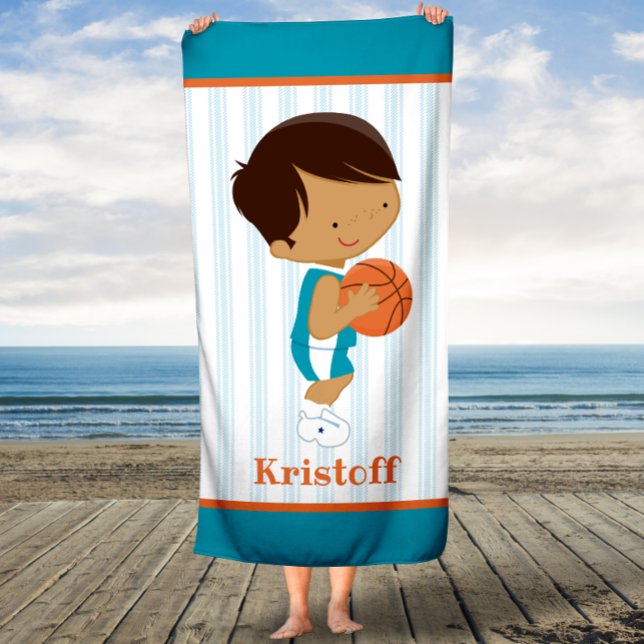 Personalisierter Name Kinder Basketball Badetuch Badehandtuch (Von Creator hochgeladen)