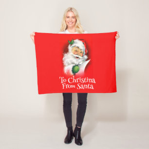 Personalisierter Name Kinder Winking Weihnachten Fleecedecke
