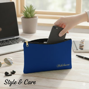 Personalisierter Name Klein Vielzweck Navy Zubehörtasche