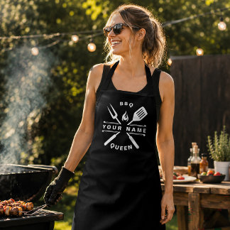 Personalisierter Name Königin des BBQ-Mom Schürze