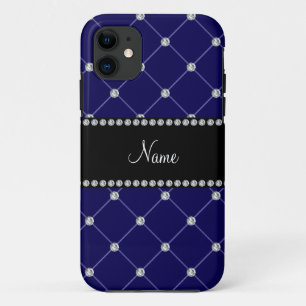 Personalisierter Name königsblaues Diamantentuft Case-Mate iPhone Hülle