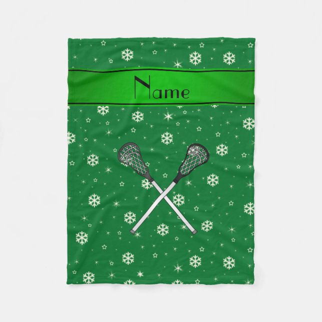 Personalisierter Name Lacrosse Fleecedecke (Vorderseite)