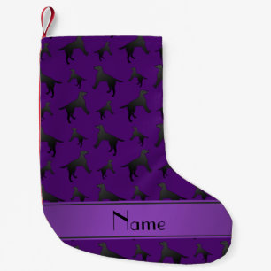 Personalisierter Name lila Labrador Retriever dogs Kleiner Weihnachtsstrumpf