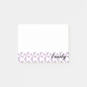 Personalisierter Name Lila Pinwheels Post-it Klebezettel