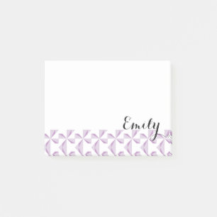Personalisierter Name Lila Pinwheels Post-it Klebezettel