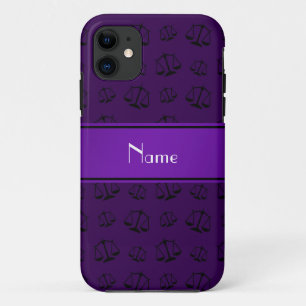 Personalisierter Name lila Richtskala iPhone 11 Hülle