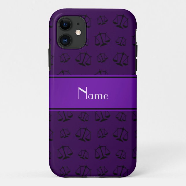Personalisierter Name lila Richtskala Case-Mate iPhone Hülle (Rückseite)