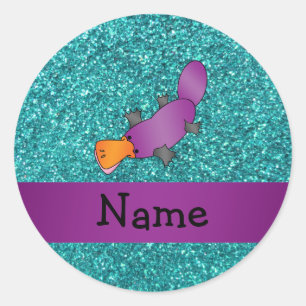 Personalisierter Name lila Runder Aufkleber