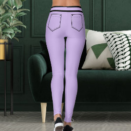 Personalisierter Name Lila Schwarze Streifen Lusti Leggings