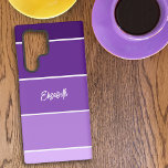 Personalisierter Name Lila Strip Farbpalette Chip Samsung Galaxy Hülle<br><div class="desc">Hier ist eine tolle Geschenkidee für den lila Liebhaber in Ihrem Leben. Das Design ähnelt einem Farbchip. Die fünf lila Schattierungen werden dunkler und der individuelle Name sitzt auf halbem Weg. Personalisieren Sie den Text mit einem oder mehreren Initialen, entfernen Sie den Text oder klicken Sie auf Anpassen, um den...</div>