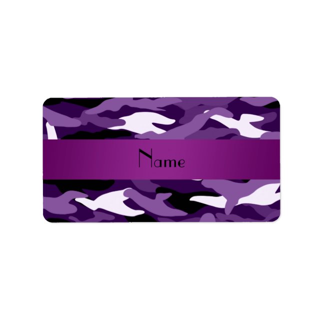 Personalisierter Name lila Tarnung Adressaufkleber (Vorne)