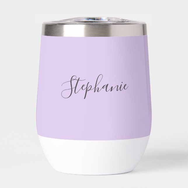 Personalisierter Name Lilac Lila Script Monogram (Vorderseite)