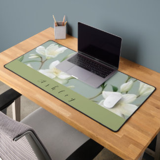Personalisierter Name Lily of the valley Desk Mat Schreibtischunterlage