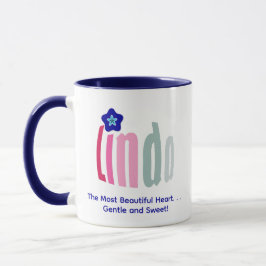 Personalisierter Name "Linda" und Blume des bösen  Tasse