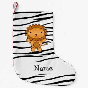 Personalisierter Name Löwenzebrastreifen Kleiner Weihnachtsstrumpf